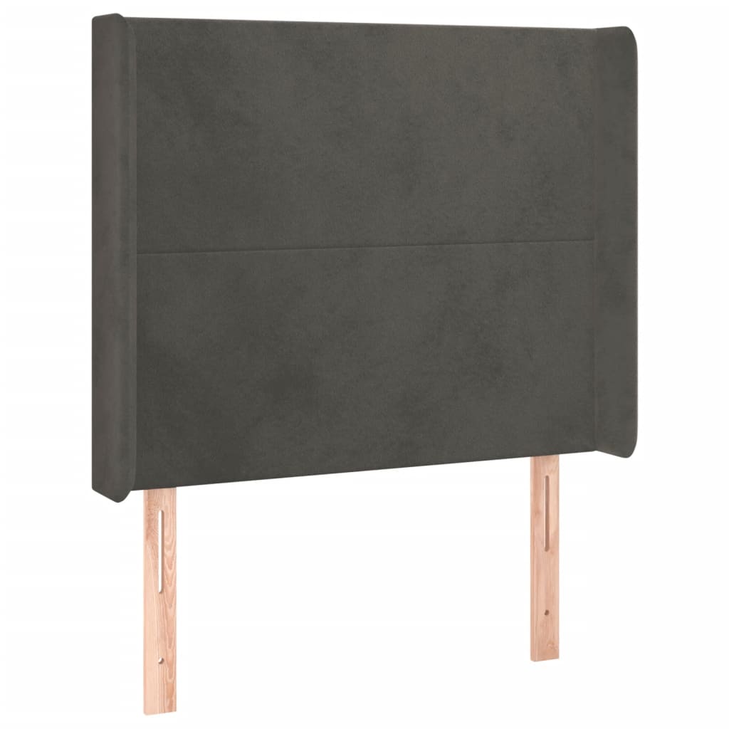 Hoofdbord LED 103x16x118/128 cm fluweel donkergrijs is nu te koop bij PeponiXL, paradijselijk wonen!