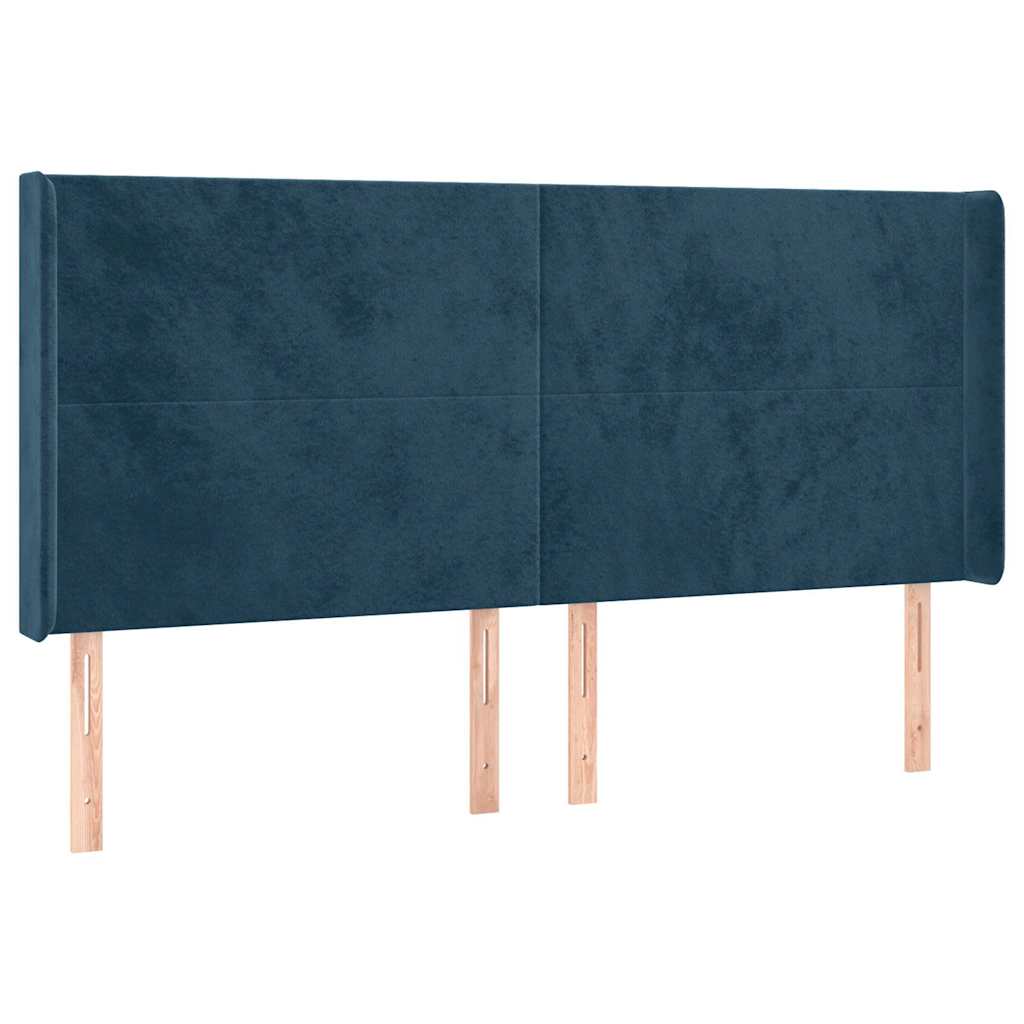 Hoofdbord LED 163x16x118/128 cm fluweel donkerblauw is nu te koop bij PeponiXL, paradijselijk wonen!