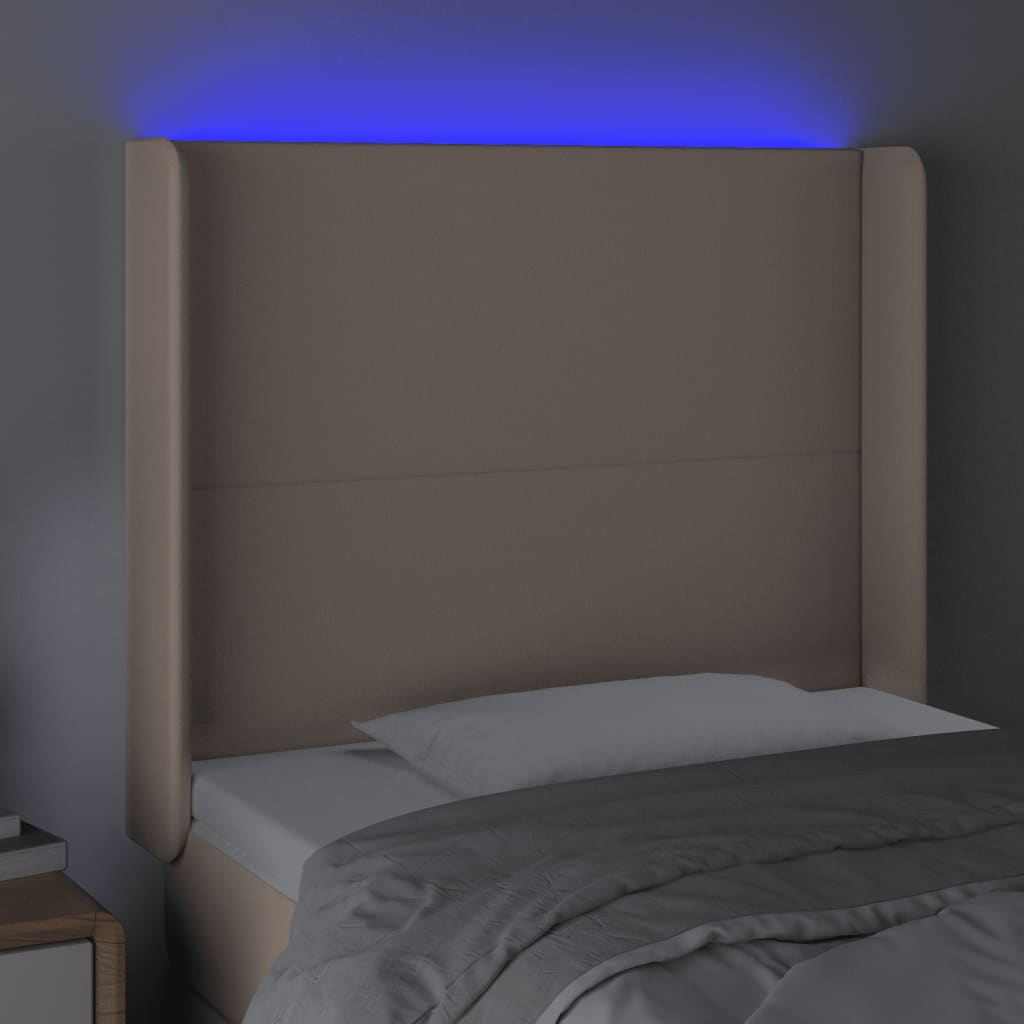 Hoofdbord LED 93x16x118/128 cm kunstleer cappuccinokleurig is nu te koop bij PeponiXL, paradijselijk wonen!