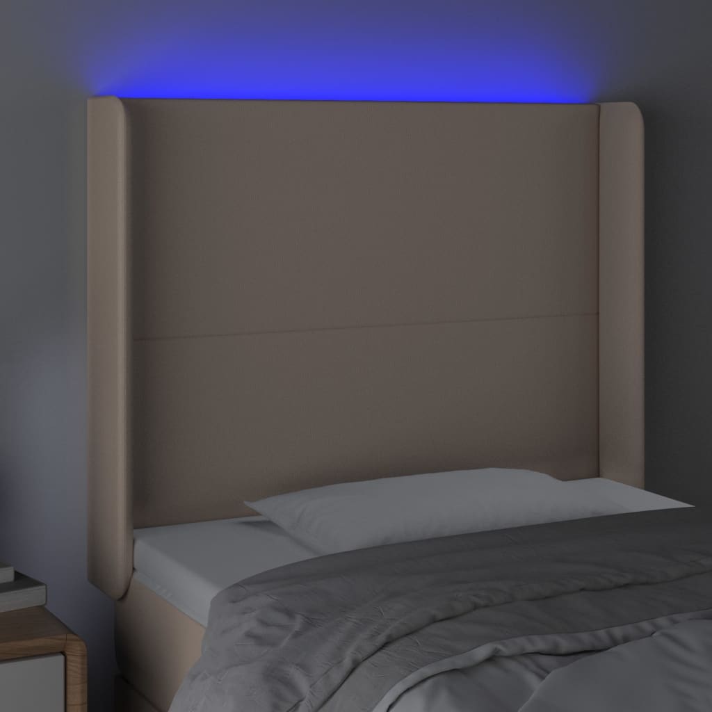 Hoofdbord LED 103x16x118/128 cm kunstleer cappuccinokleurig is nu te koop bij PeponiXL, paradijselijk wonen!