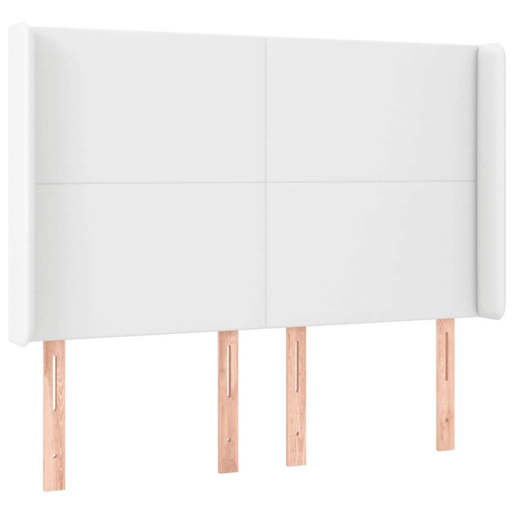 Hoofdbord LED 147x16x118/128 cm kunstleer wit is nu te koop bij PeponiXL, paradijselijk wonen!