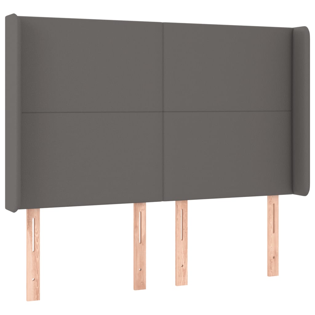 Hoofdbord LED 147x16x118/128 cm kunstleer grijs is nu te koop bij PeponiXL, paradijselijk wonen!