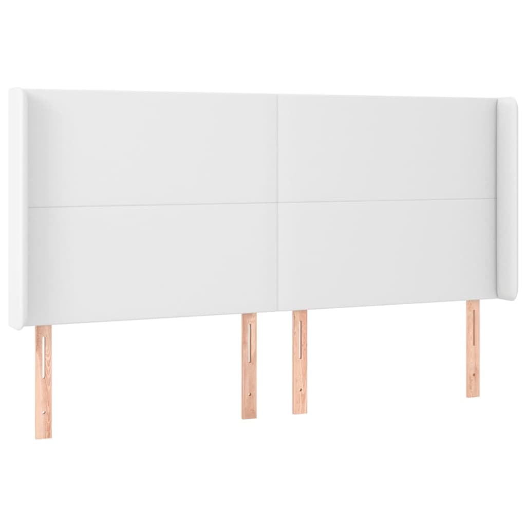 Hoofdbord LED 183x16x118/128 cm kunstleer wit is nu te koop bij PeponiXL, paradijselijk wonen!
