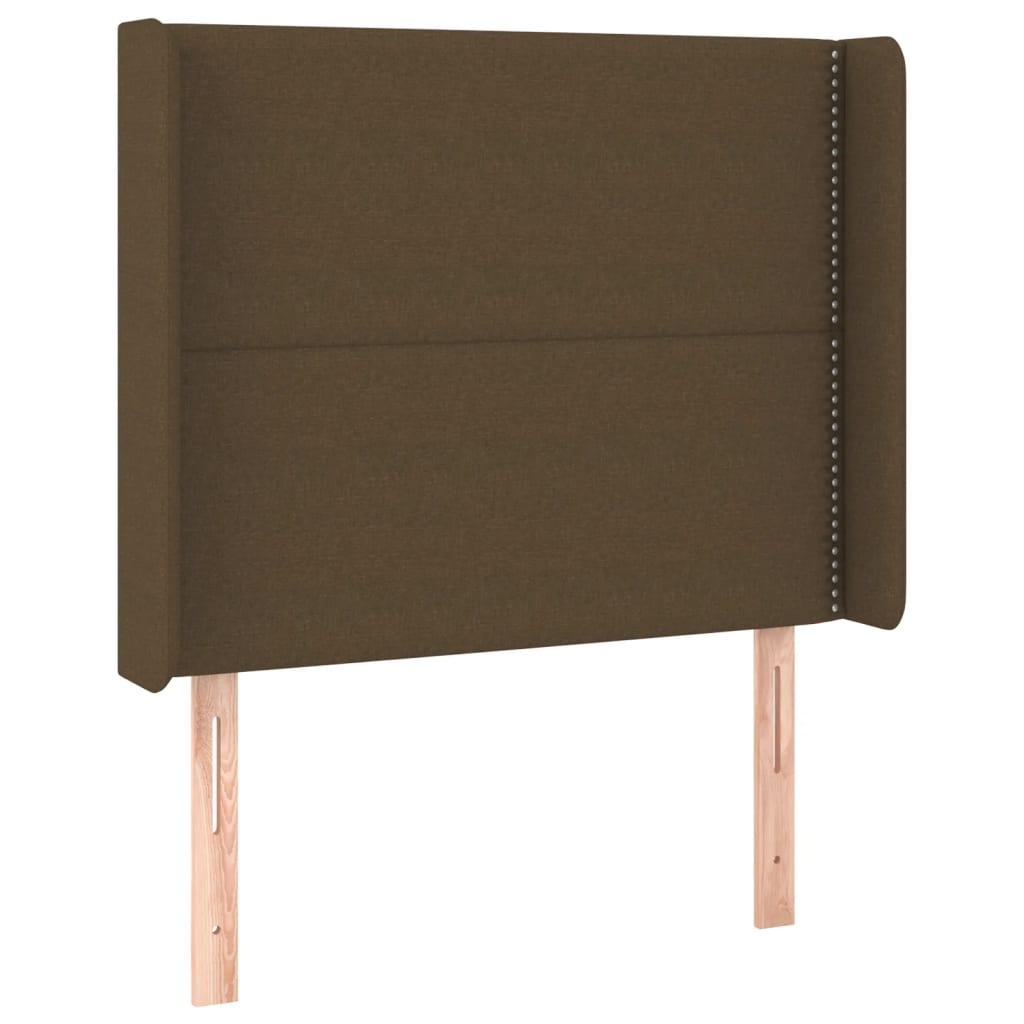 Hoofdbord LED 93x16x118/128 cm stof donkerbruin is nu te koop bij PeponiXL, paradijselijk wonen!
