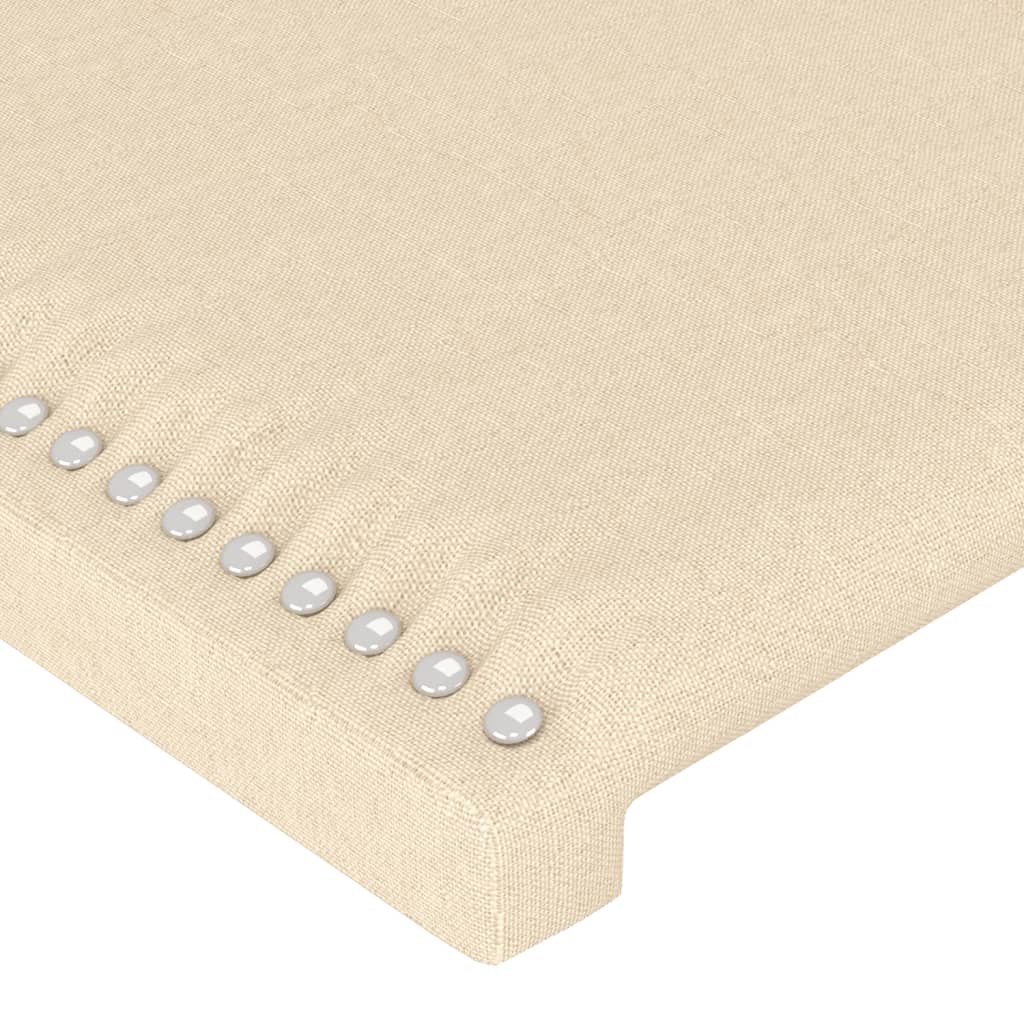 Hoofdbord LED 93x16x118/128 cm stof crèmekleurig is nu te koop bij PeponiXL, paradijselijk wonen!