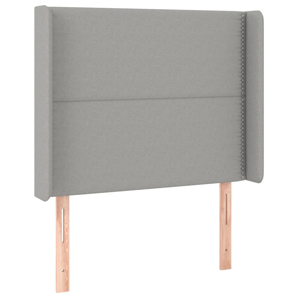 Hoofdbord LED 103x16x118/128 cm stof lichtgrijs is nu te koop bij PeponiXL, paradijselijk wonen!