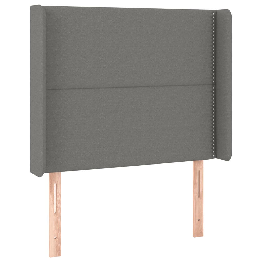 Hoofdbord LED 103x16x118/128 cm stof donkergrijs is nu te koop bij PeponiXL, paradijselijk wonen!