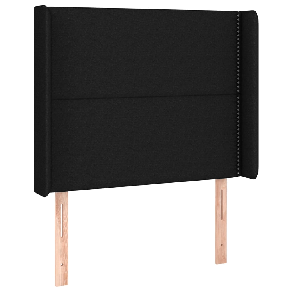 Hoofdbord LED 103x16x118/128 cm stof zwart is nu te koop bij PeponiXL, paradijselijk wonen!