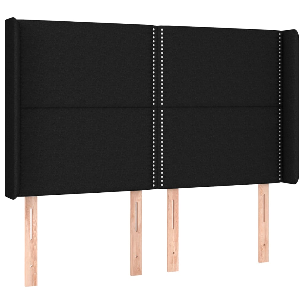 Hoofdbord LED 147x16x118/128 cm stof zwart is nu te koop bij PeponiXL, paradijselijk wonen!