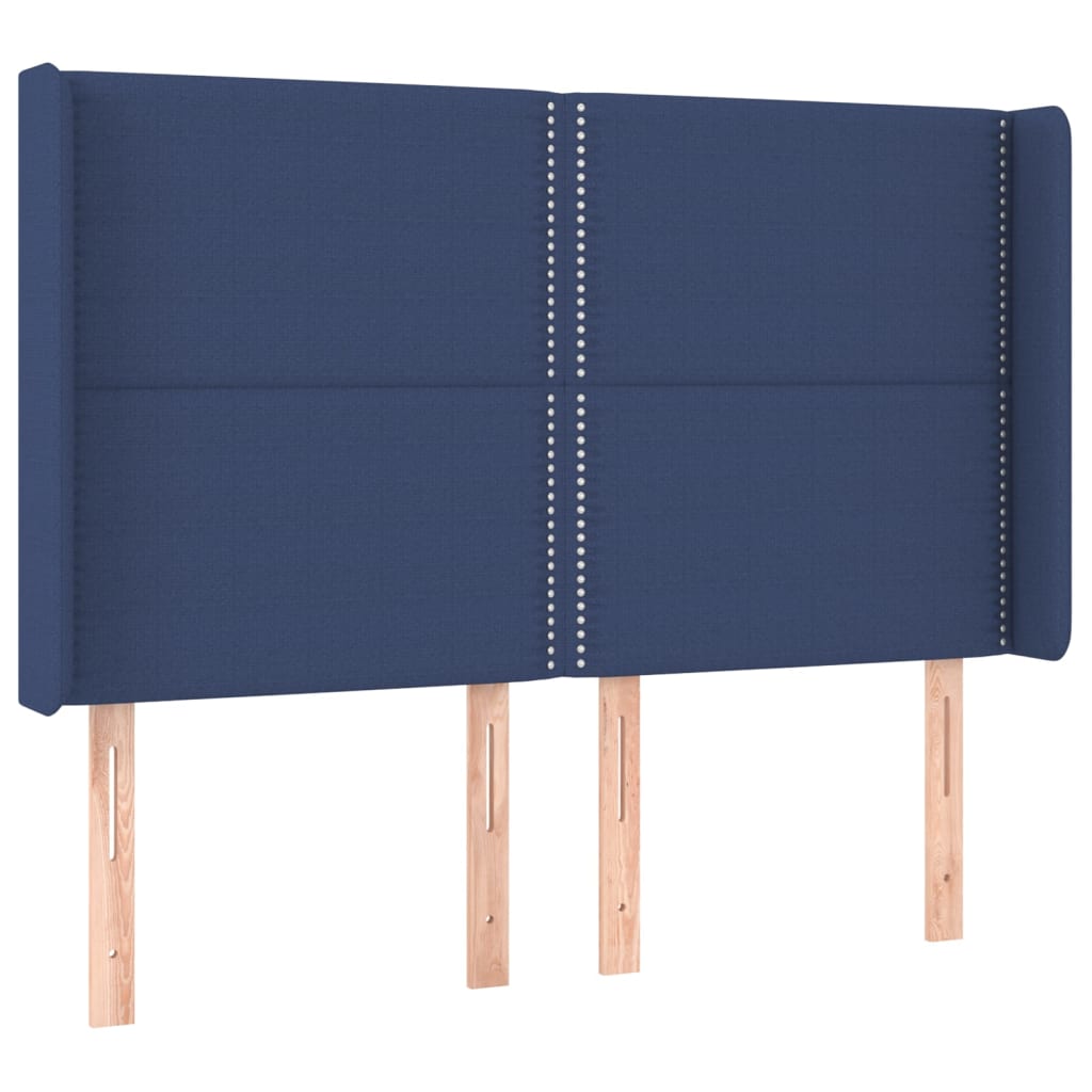 Hoofdbord LED 147x16x118/128 cm stof blauw is nu te koop bij PeponiXL, paradijselijk wonen!