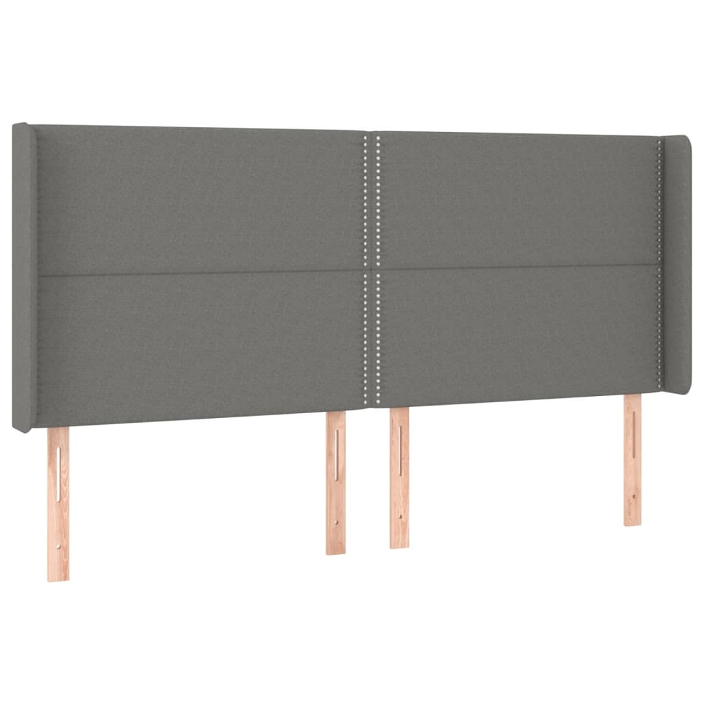 Hoofdbord LED 183x16x118/128 cm stof donkergrijs is nu te koop bij PeponiXL, paradijselijk wonen!