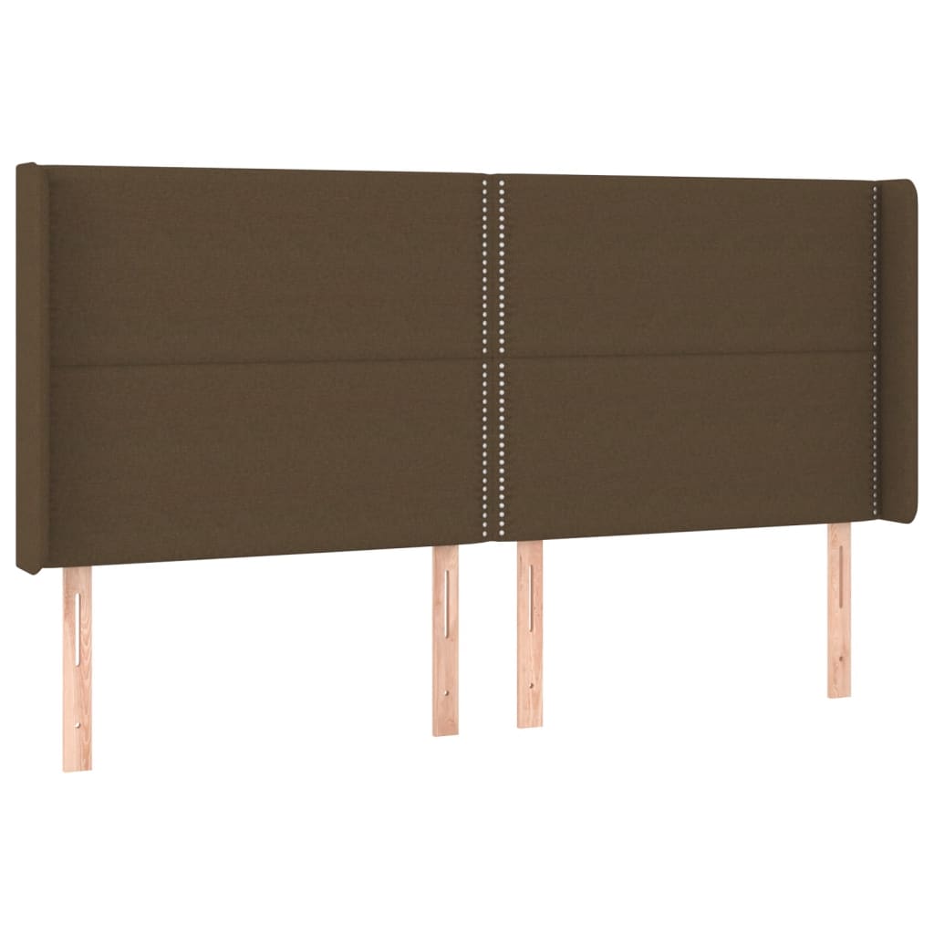 Hoofdbord LED 183x16x118/128 cm stof donkerbruin is nu te koop bij PeponiXL, paradijselijk wonen!