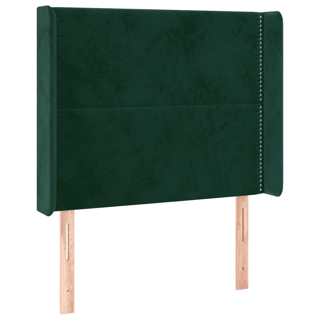 Hoofdbord LED 93x16x118/128 cm fluweel donkergroen is nu te koop bij PeponiXL, paradijselijk wonen!