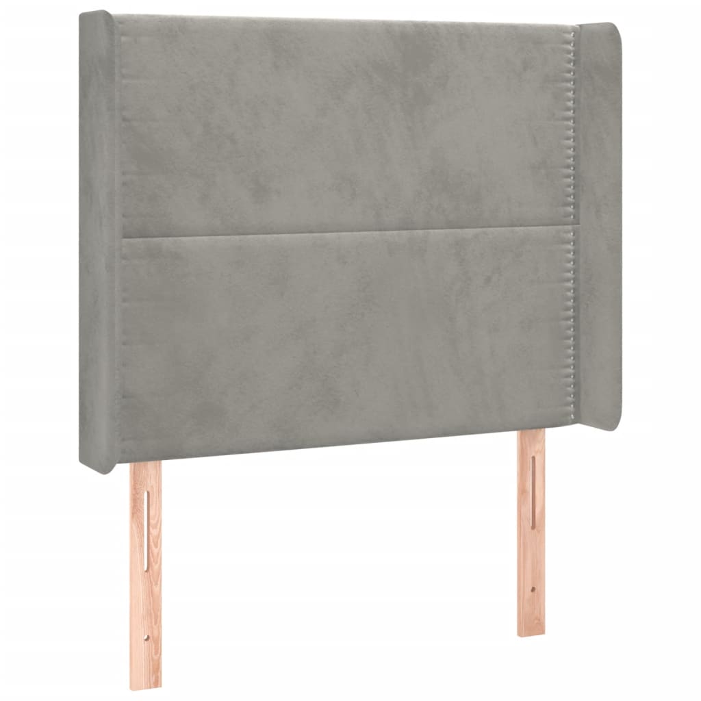 Hoofdbord LED 103x16x118/128 cm fluweel lichtgrijs is nu te koop bij PeponiXL, paradijselijk wonen!