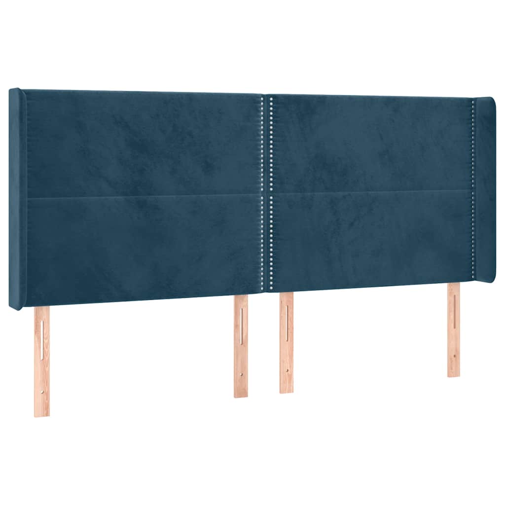 Hoofdbord LED 163x16x118/128 cm fluweel donkerblauw is nu te koop bij PeponiXL, paradijselijk wonen!
