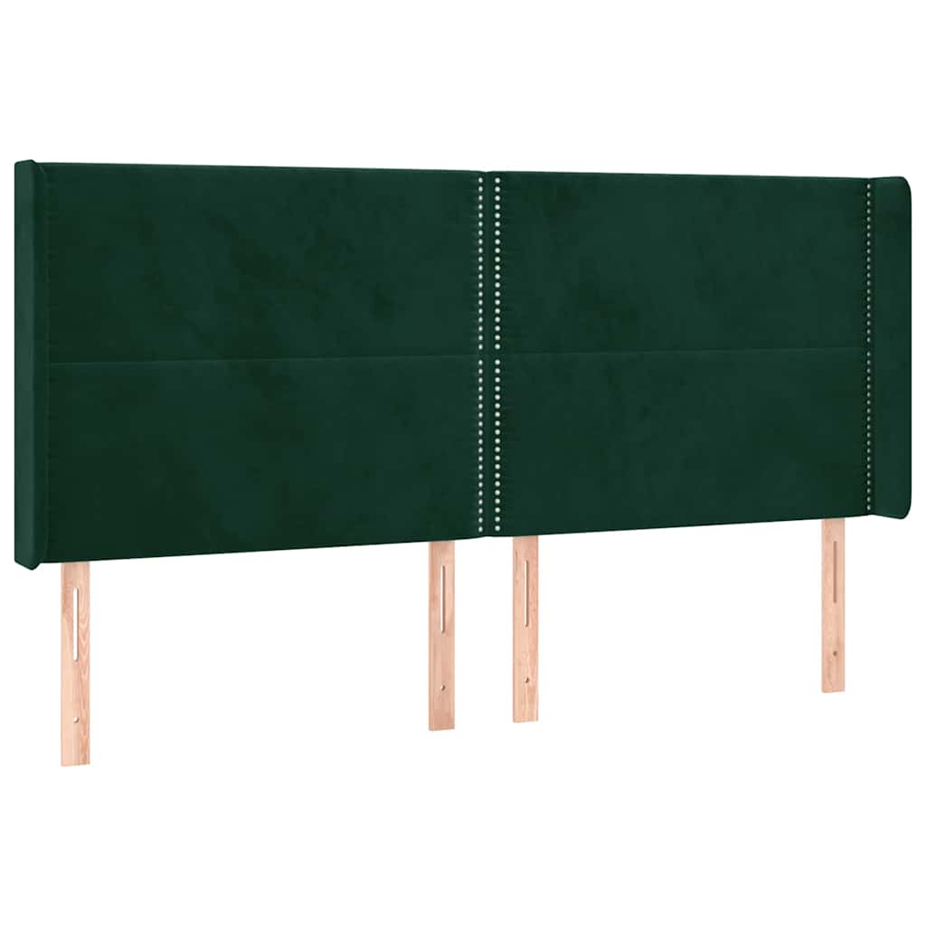 Hoofdbord LED 183x16x118/128 cm fluweel donkergroen is nu te koop bij PeponiXL, paradijselijk wonen!