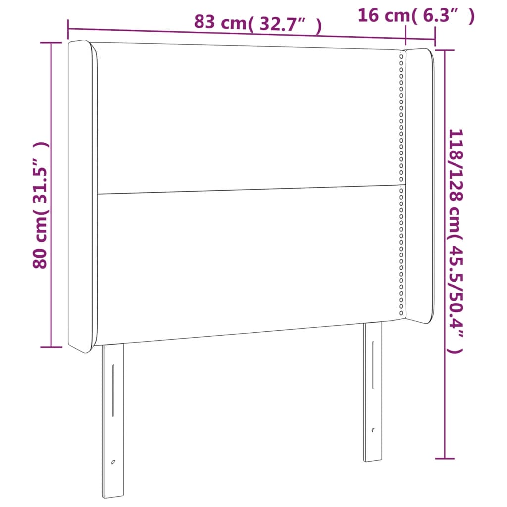 Hoofdbord LED 83x16x118/128 cm kunstleer zwart is nu te koop bij PeponiXL, paradijselijk wonen!