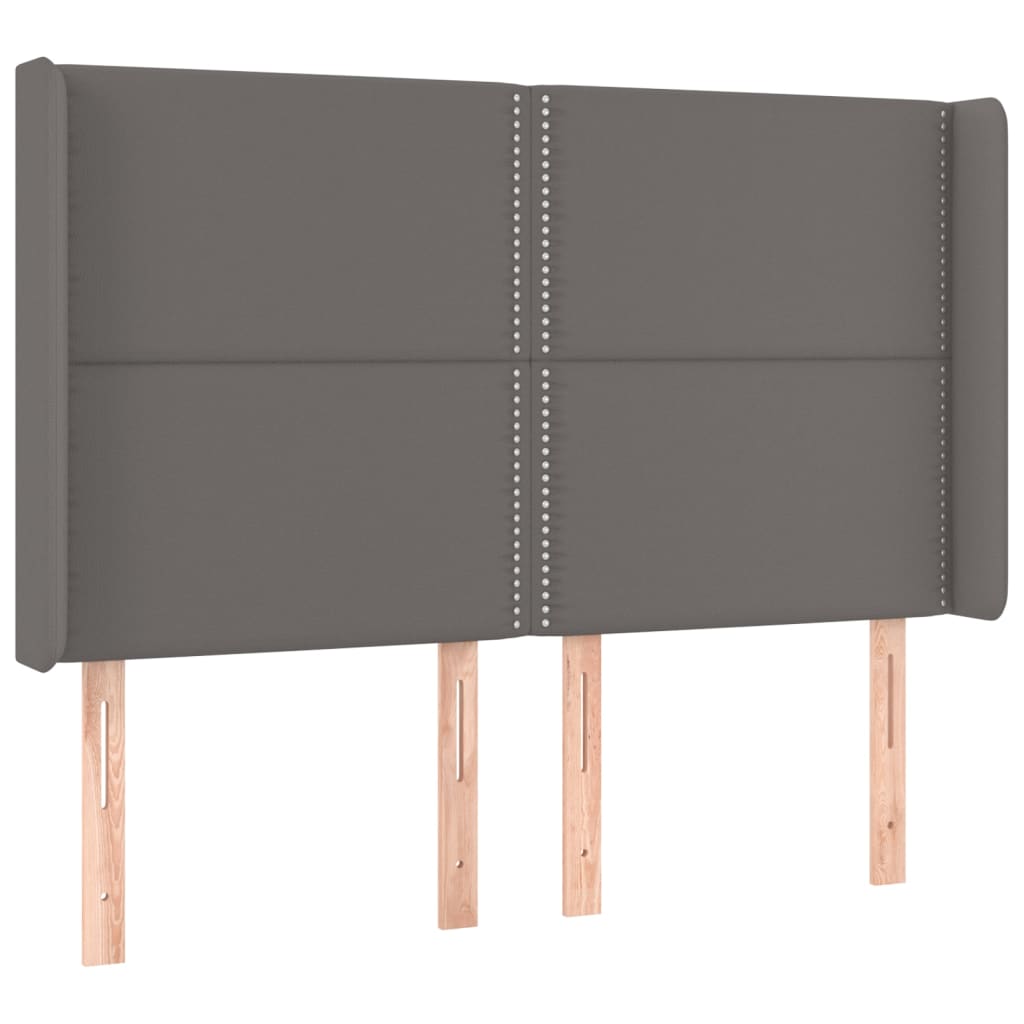 Hoofdbord LED 147x16x118/128 cm kunstleer grijs is nu te koop bij PeponiXL, paradijselijk wonen!