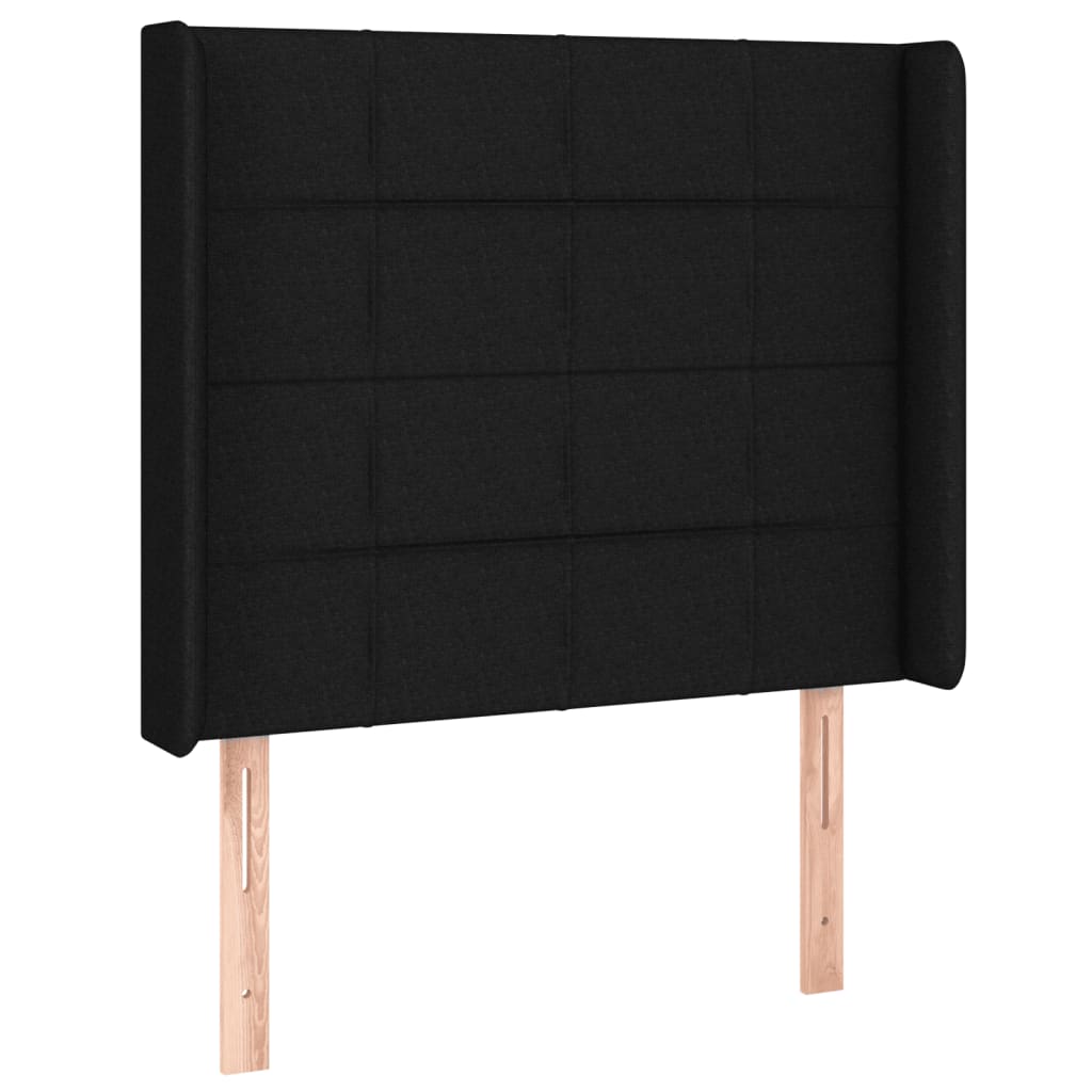 Hoofdbord LED 83x16x118/128 cm stof zwart is nu te koop bij PeponiXL, paradijselijk wonen!