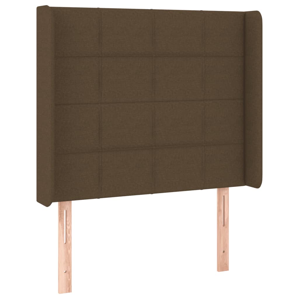 Hoofdbord LED 93x16x118/128 cm stof donkerbruin is nu te koop bij PeponiXL, paradijselijk wonen!