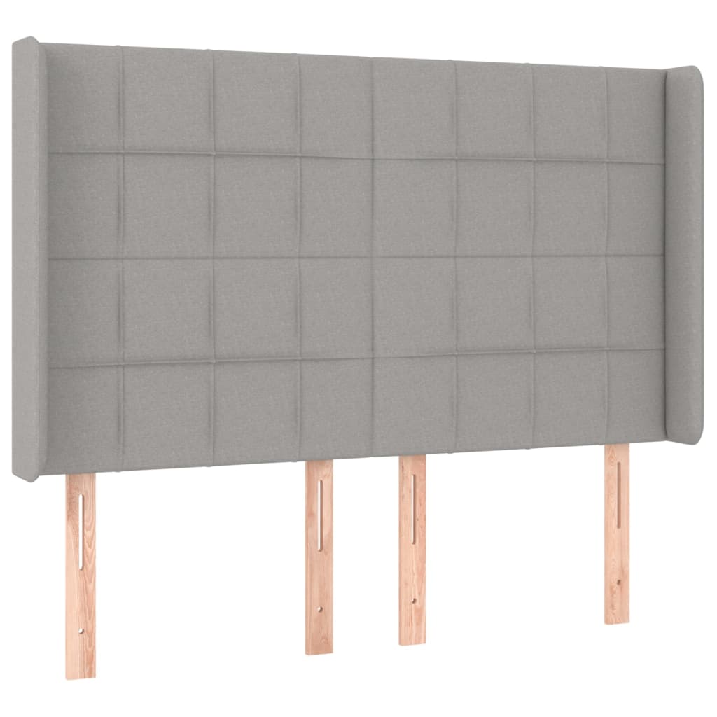 Hoofdbord LED 147x16x118/128 cm stof lichtgrijs is nu te koop bij PeponiXL, paradijselijk wonen!