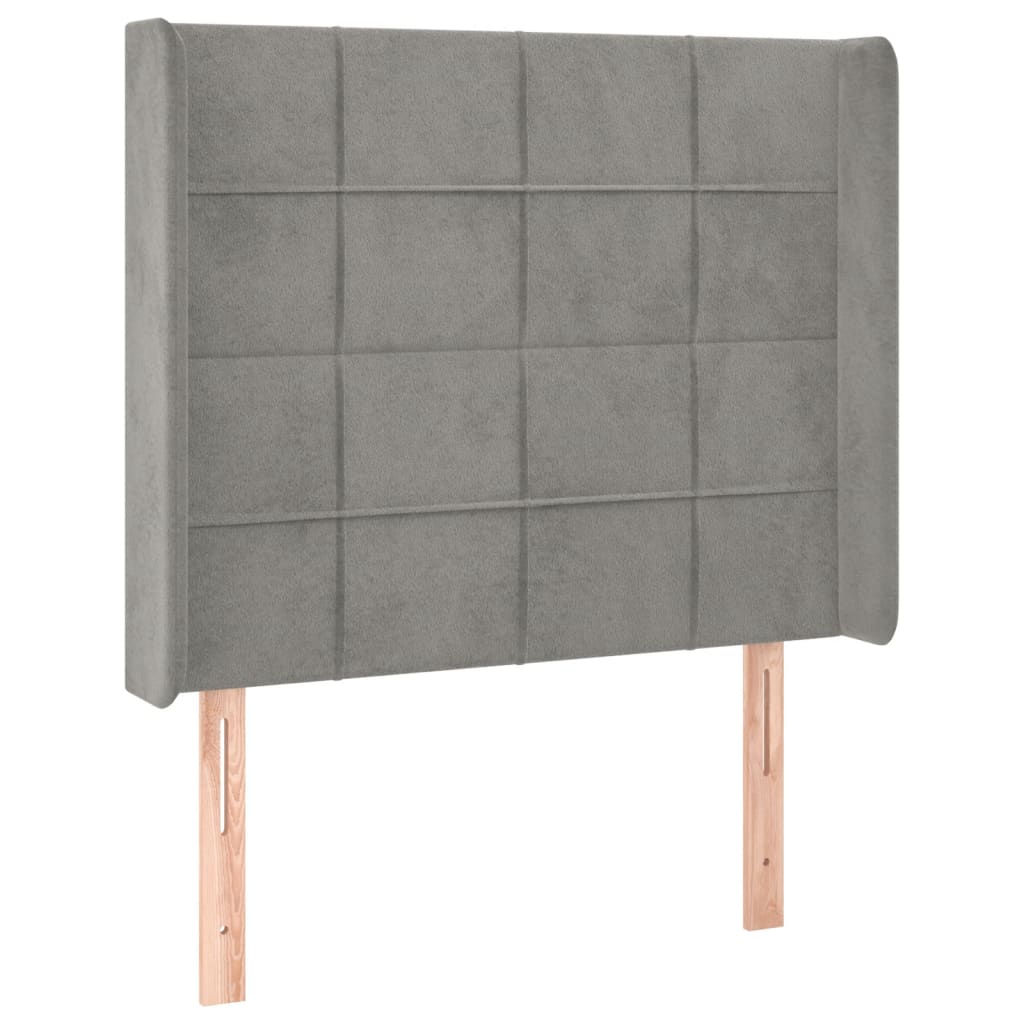 Hoofdbord LED 83x16x118/128 cm fluweel lichtgrijs is nu te koop bij PeponiXL, paradijselijk wonen!