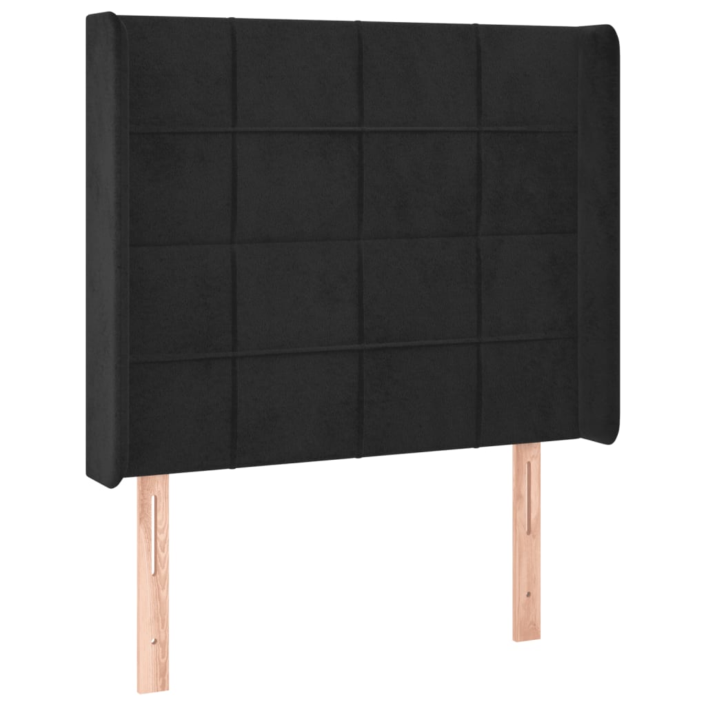 Hoofdbord LED 83x16x118/128 cm fluweel zwart is nu te koop bij PeponiXL, paradijselijk wonen!
