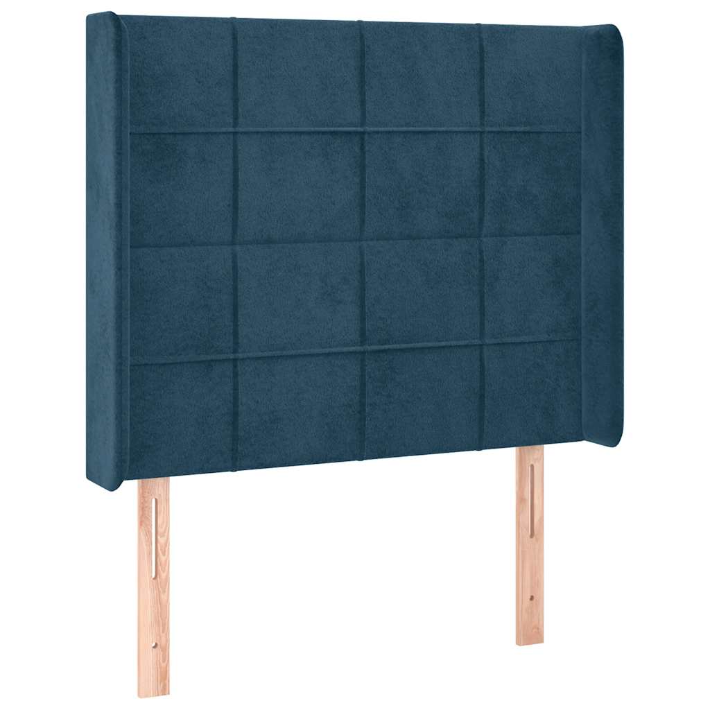Hoofdbord LED 83x16x118/128 cm fluweel donkerblauw is nu te koop bij PeponiXL, paradijselijk wonen!
