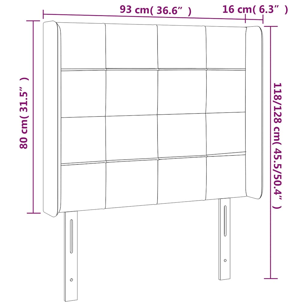 Hoofdbord LED 93x16x118/128 cm fluweel donkerblauw is nu te koop bij PeponiXL, paradijselijk wonen!