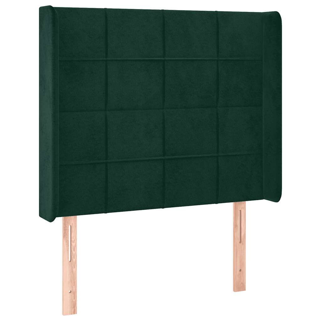 Hoofdbord LED 103x16x118/128 cm fluweel donkergroen is nu te koop bij PeponiXL, paradijselijk wonen!