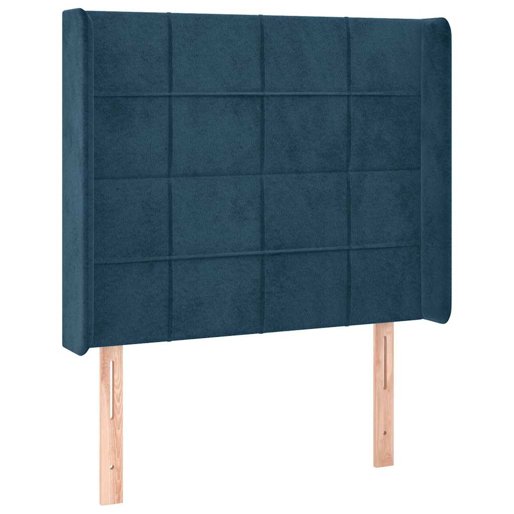 Hoofdbord LED 103x16x118/128 cm fluweel donkerblauw is nu te koop bij PeponiXL, paradijselijk wonen!