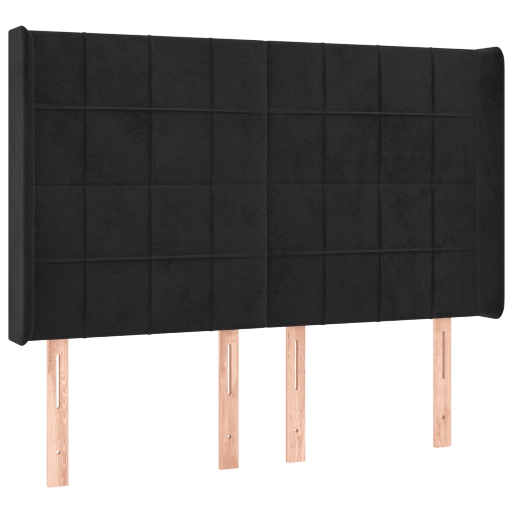 Hoofdbord LED 147x16x118/128 cm fluweel zwart is nu te koop bij PeponiXL, paradijselijk wonen!