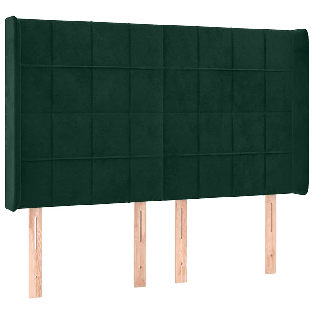 Hoofdbord LED 147x16x118/128 cm fluweel donkergroen is nu te koop bij PeponiXL, paradijselijk wonen!