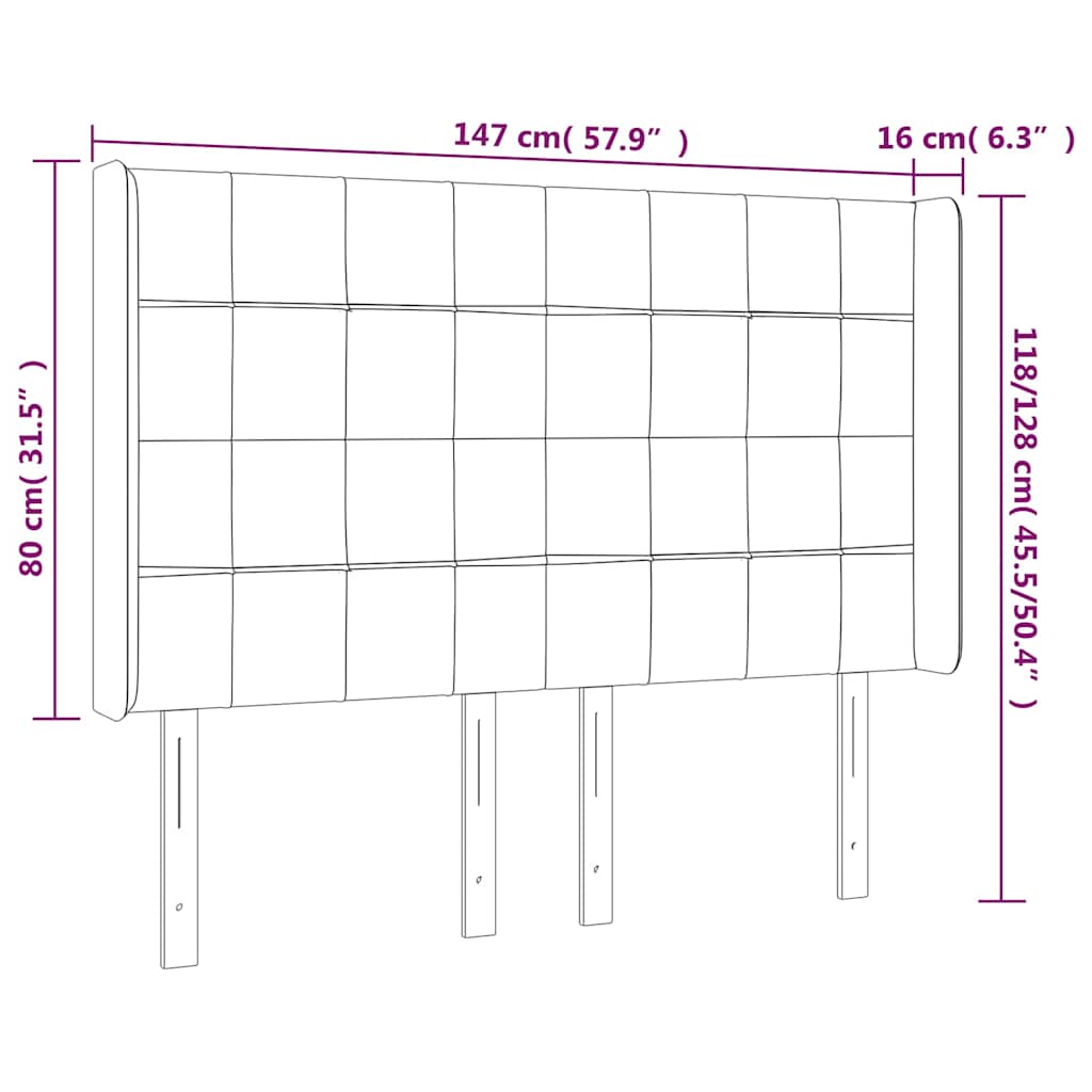 Hoofdbord LED 147x16x118/128 cm fluweel donkergroen is nu te koop bij PeponiXL, paradijselijk wonen!