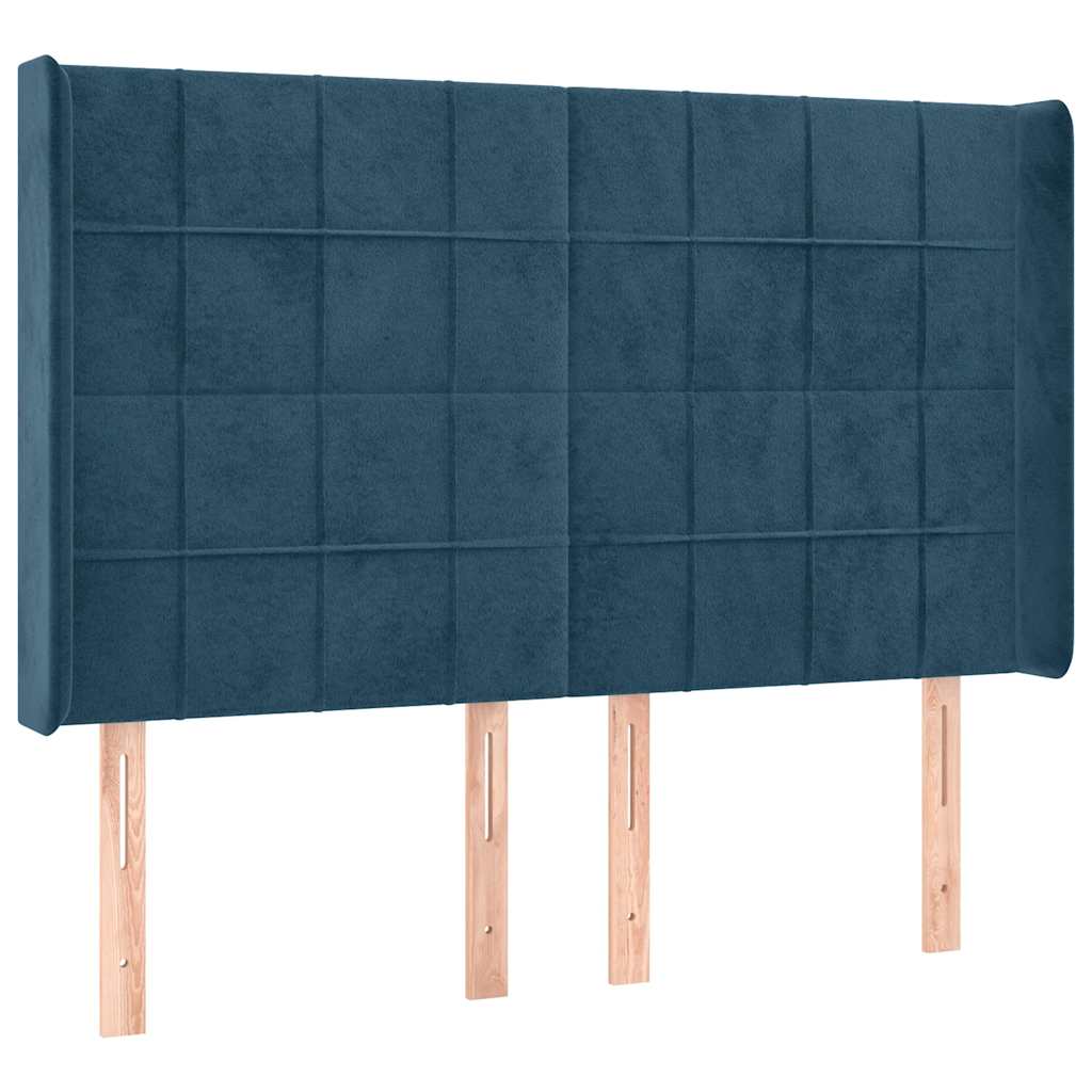Hoofdbord LED 147x16x118/128 cm fluweel donkerblauw is nu te koop bij PeponiXL, paradijselijk wonen!