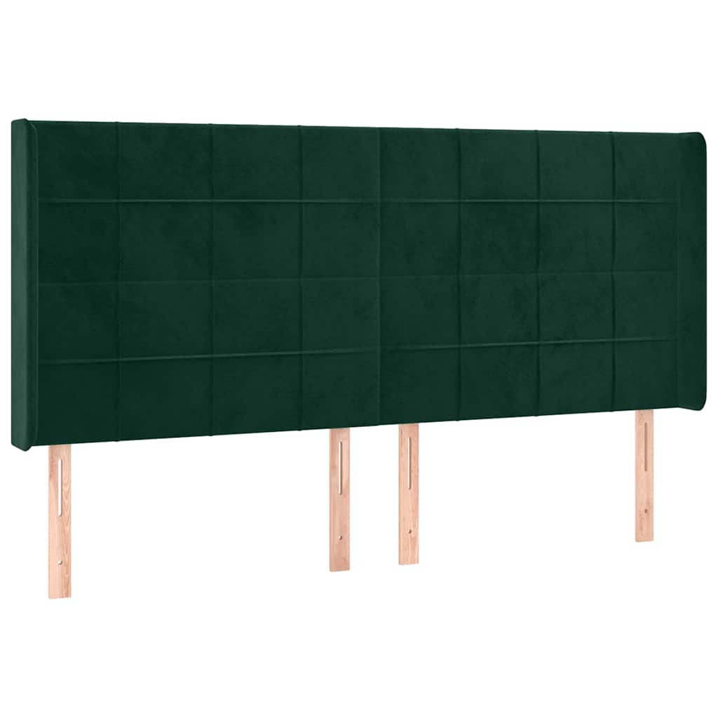 Hoofdbord LED 163x16x118/128 cm fluweel donkergroen is nu te koop bij PeponiXL, paradijselijk wonen!
