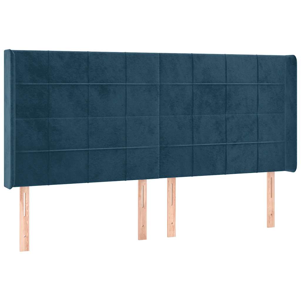 Hoofdbord LED 163x16x118/128 cm fluweel donkerblauw is nu te koop bij PeponiXL, paradijselijk wonen!