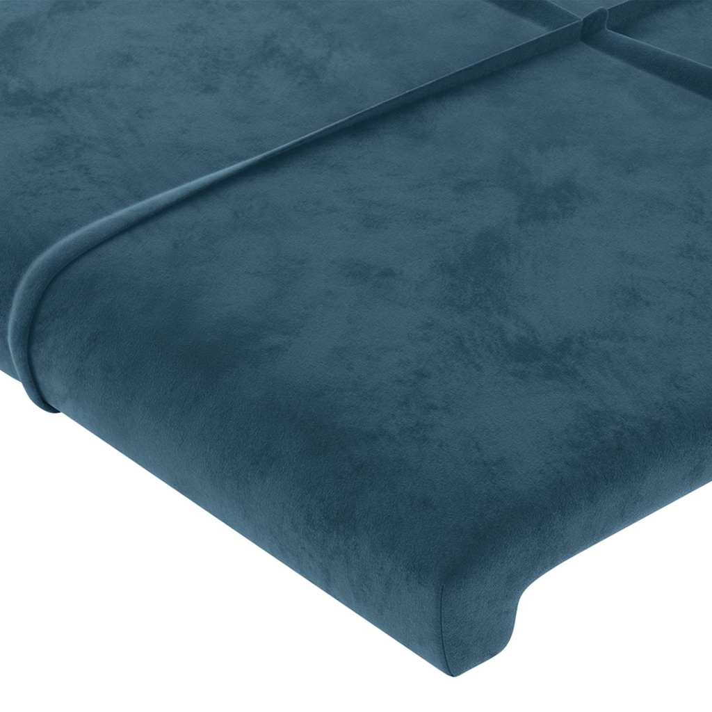 Hoofdbord LED 163x16x118/128 cm fluweel donkerblauw is nu te koop bij PeponiXL, paradijselijk wonen!