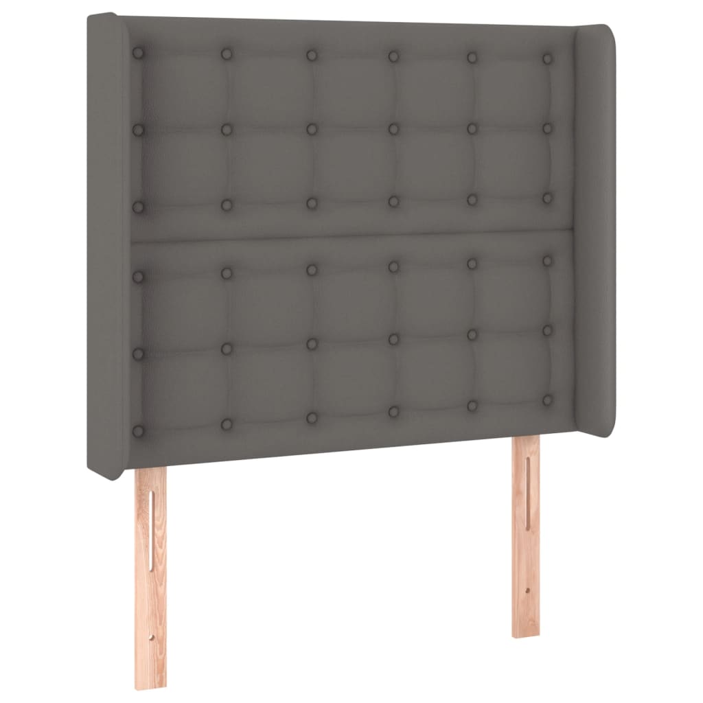 Hoofdbord LED 83x16x118/128 cm kunstleer grijs is nu te koop bij PeponiXL, paradijselijk wonen!