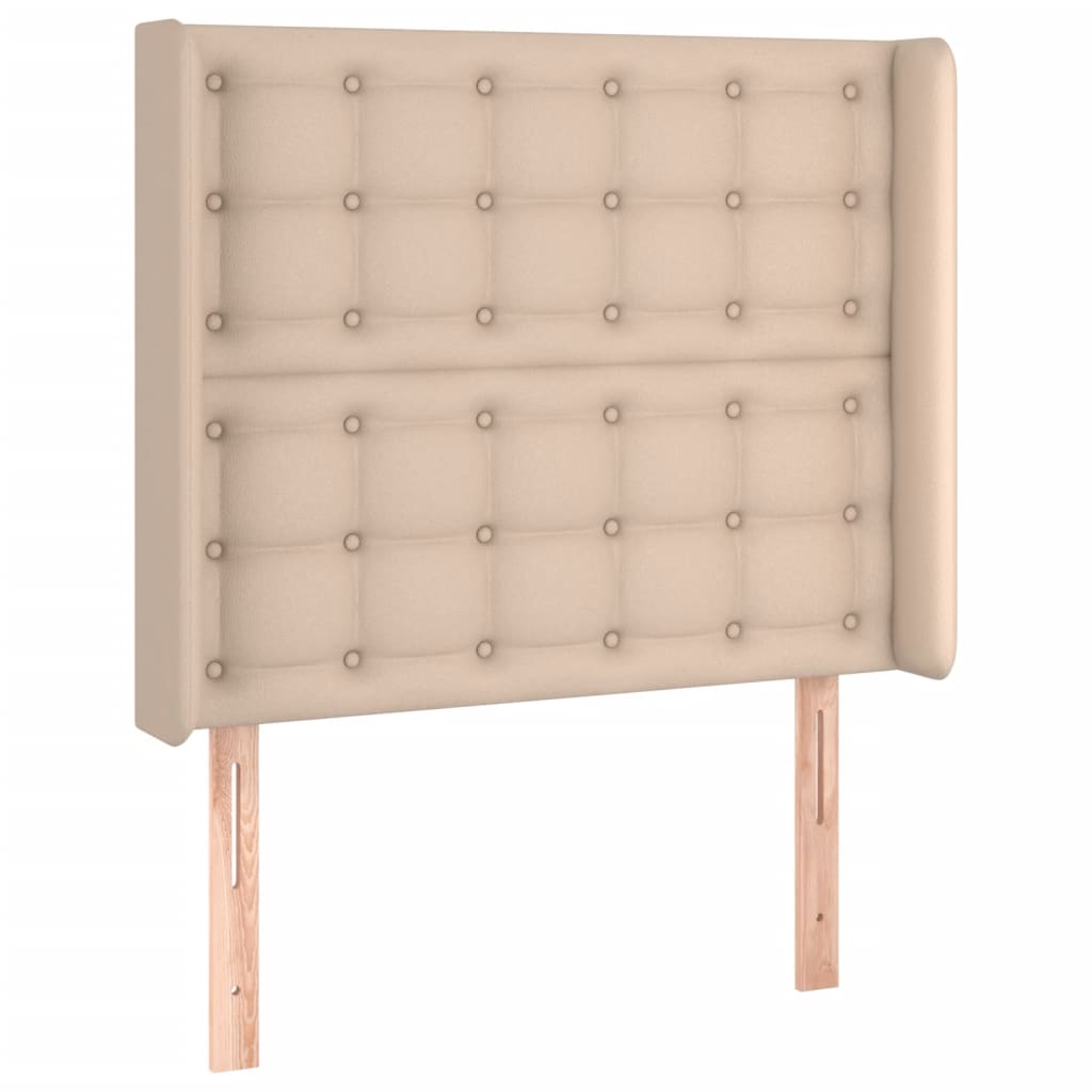 Hoofdbord LED 83x16x118/128 cm kunstleer cappuccinokleurig is nu te koop bij PeponiXL, paradijselijk wonen!