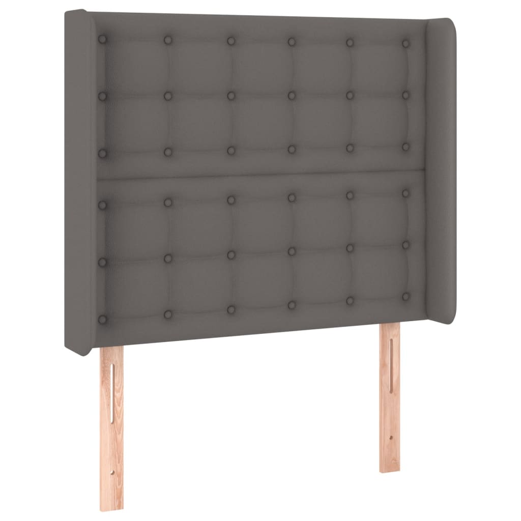 Hoofdbord LED 93x16x118/128 cm kunstleer grijs is nu te koop bij PeponiXL, paradijselijk wonen!