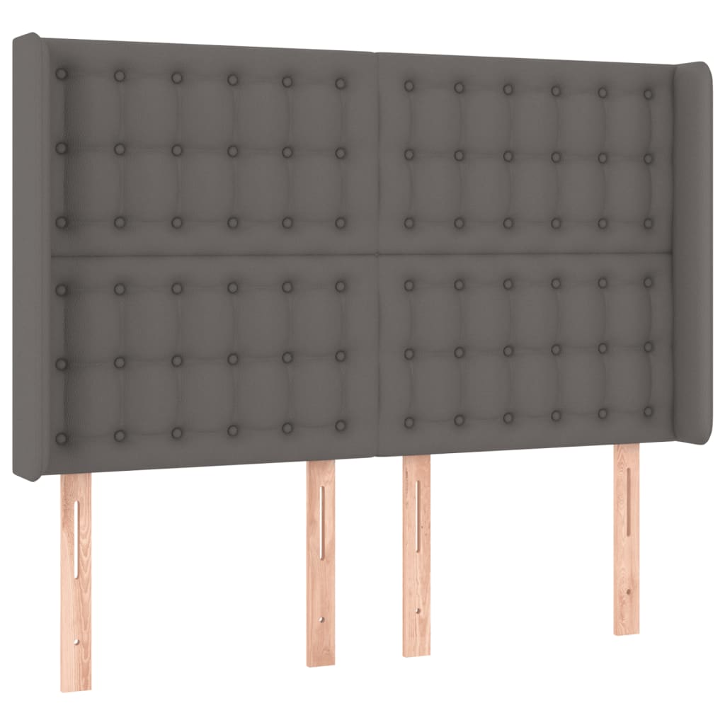 Hoofdbord LED 147x16x118/128 cm kunstleer grijs is nu te koop bij PeponiXL, paradijselijk wonen!