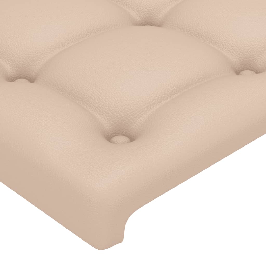 Hoofdbord LED 203x16x118/128 cm kunstleer cappuccinokleurig is nu te koop bij PeponiXL, paradijselijk wonen!