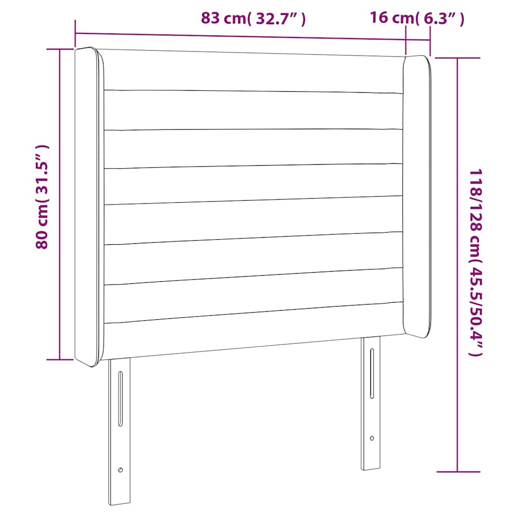 Hoofdbord LED 83x16x118/128 cm stof lichtgrijs is nu te koop bij PeponiXL, paradijselijk wonen!