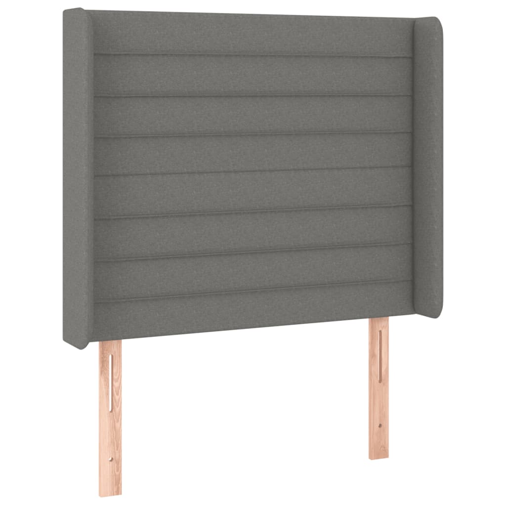 Hoofdbord LED 83x16x118/128 cm stof donkergrijs is nu te koop bij PeponiXL, paradijselijk wonen!