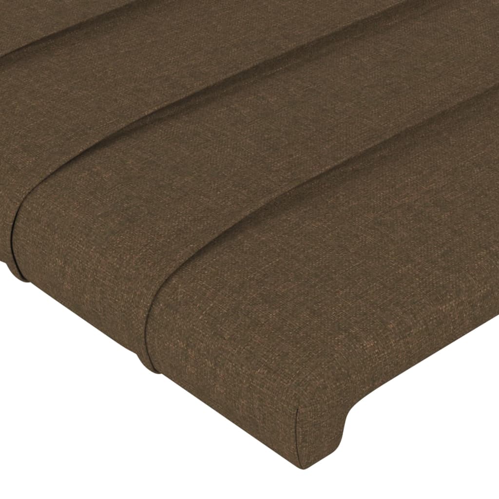 Hoofdbord LED 93x16x118/128 cm stof donkerbruin is nu te koop bij PeponiXL, paradijselijk wonen!