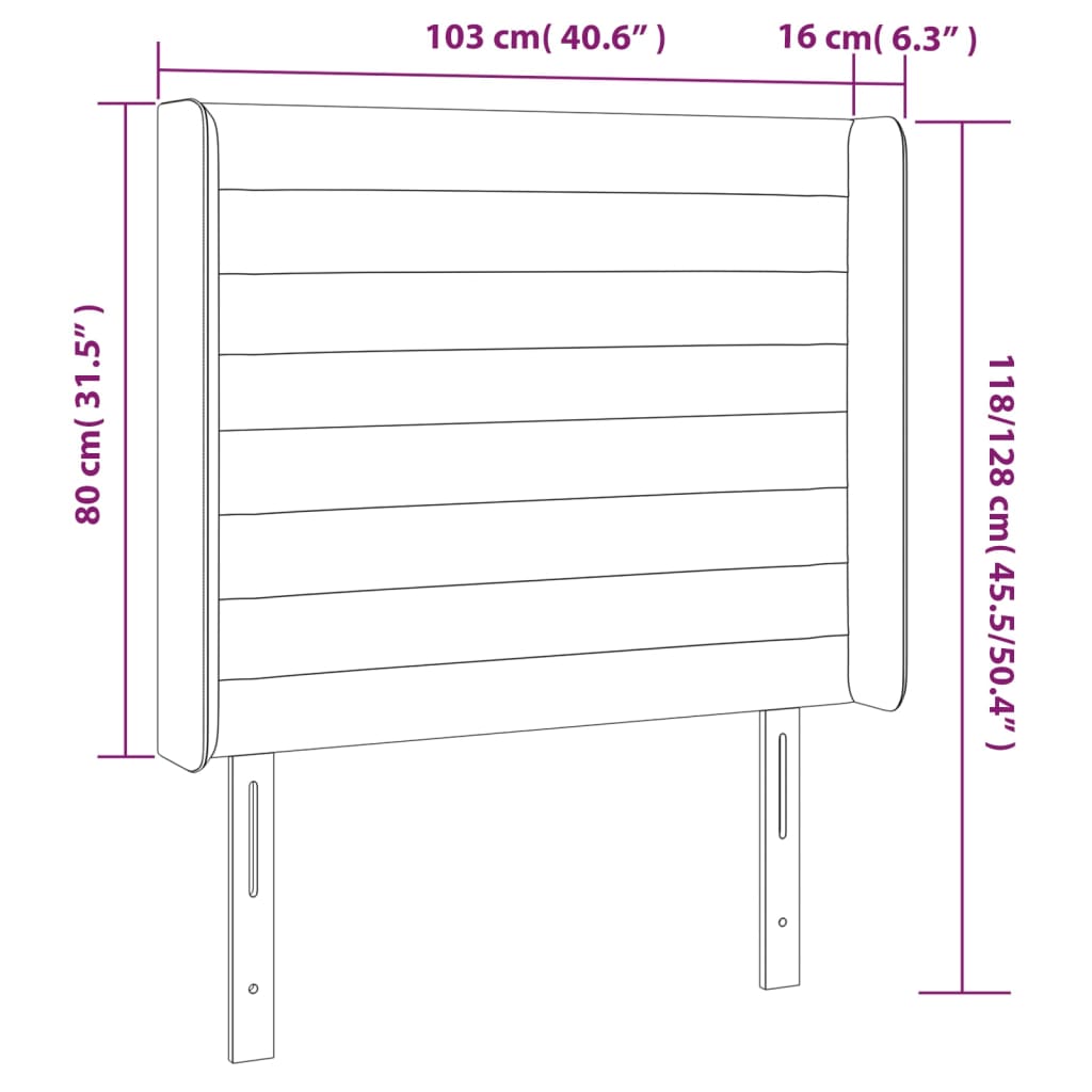 Hoofdbord LED 103x16x118/128 cm stof donkerbruin is nu te koop bij PeponiXL, paradijselijk wonen!
