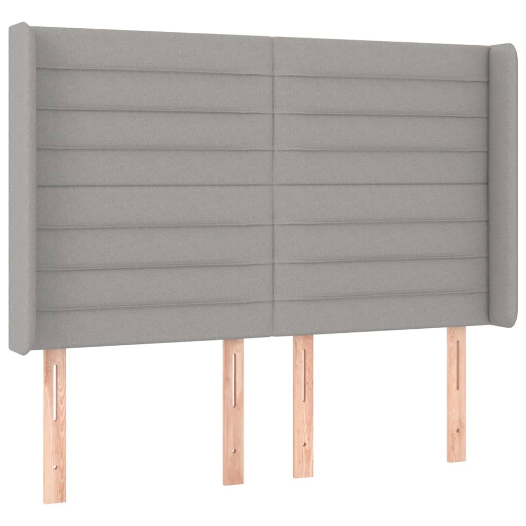 Hoofdbord LED 147x16x118/128 cm stof lichtgrijs is nu te koop bij PeponiXL, paradijselijk wonen!
