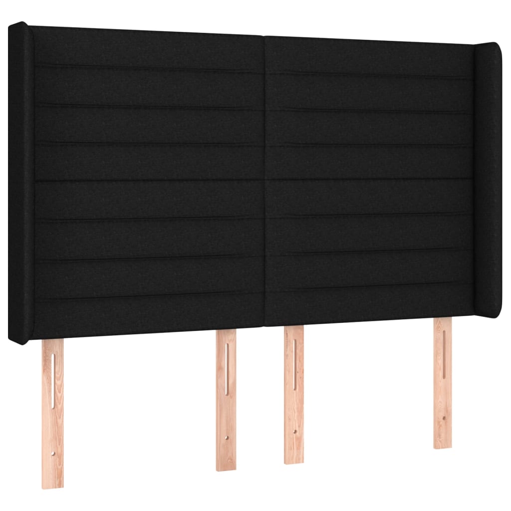 Hoofdbord LED 147x16x118/128 cm stof zwart is nu te koop bij PeponiXL, paradijselijk wonen!