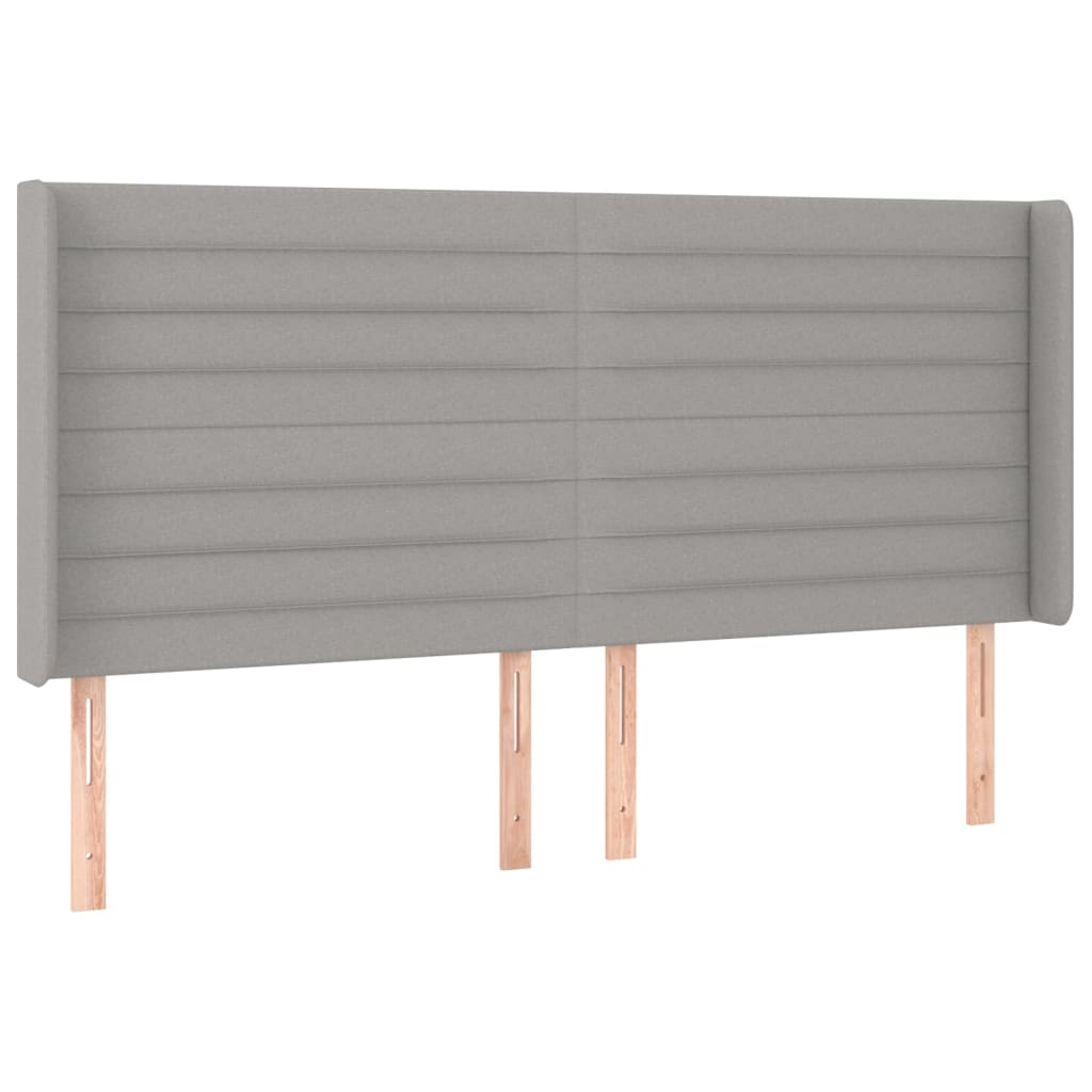 Hoofdbord LED 183x16x118/128 cm stof lichtgrijs is nu te koop bij PeponiXL, paradijselijk wonen!